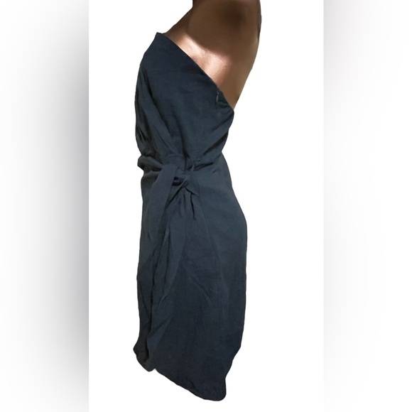 Deep Sea Green Cotton Wrap Dress - Picture 6 of 12